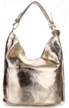 Kožené kabelka shopper bag Vittoria Gotti zlatá V803