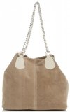 Kožené kabelka shopper bag Vittoria Gotti béžová V3081