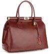 Kožené kabelka kufrík Genuine Leather hnedá 816(2