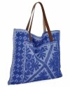 Talianska Kabelka Shopper Bag v Módnych Vzoroch 5887 Kobaltová