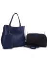 Kožené kabelka shopper bag Vittoria Gotti tmavo modrá V8