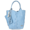 Kožené kabelka shopper bag Vittoria Gotti svetlo modrá B23