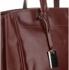 Kožené kabelka kufrík Genuine Leather hnedá 3239