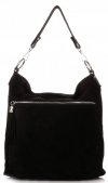 Kožené kabelka shopper bag Genuine Leather čierna 1330