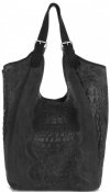 Kožené kabelka shopper bag Vera Pelle grafitová 9551