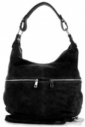 Kožené kabelka univerzální Genuine Leather černá 8309