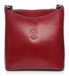 Bőr táska levéltáska Genuine Leather piros 6001