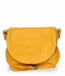 Kožené kabelka listonoška Genuine Leather žltá A3