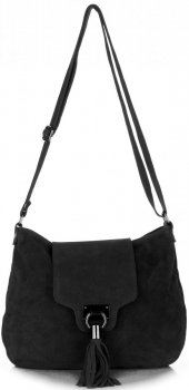 Kožené kabelka listonoška Genuine Leather černá 4022