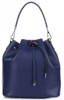 Kožené kabelka shopper bag Vittoria Gotti tmavě modrá 8224