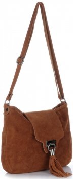 Kožené kabelka listonoška Genuine Leather hnědá 4022