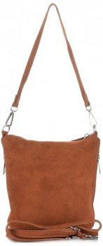Kožené kabelka listonoška Genuine Leather zrzavá 85A