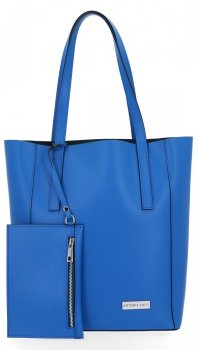 Bőr táska shopper bag Vittoria Gotti kék V3121