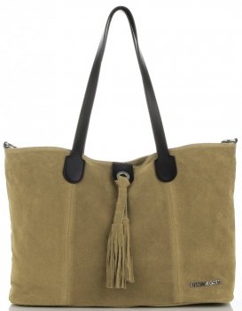Bőr táska shopper bag Vittoria Gotti zöld V3076