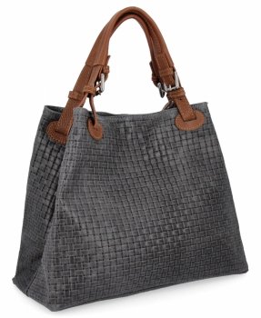 Bőr táska shopper bag Vittoria Gotti szürke 2269-Jsz