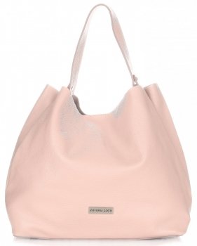 Bőr táska shopper bag Vittoria Gotti púderrózsaszín V230