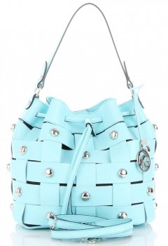 Bőr táska shopper bag Vittoria Gotti türkizkék V5867