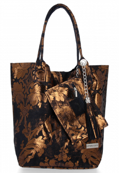 Bőr táska shopper bag Vittoria Gotti V2472 tengerkék