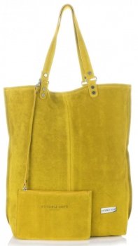 Bőr táska shopper bag Vittoria Gotti sárga V22