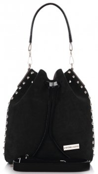 Bőr táska shopper bag Vittoria Gotti fekete V3020