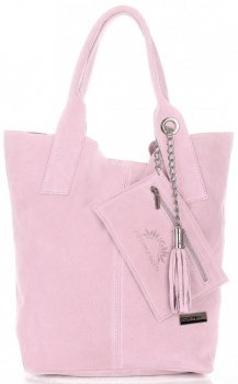 Bőr táska shopper bag Vittoria Gotti púderrózsaszín V5190