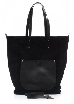 Bőr táska univerzális Genuine Leather fekete 808036