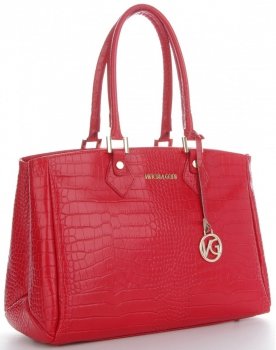 Bőr táska kuffer Vittoria Gotti V3080 piros