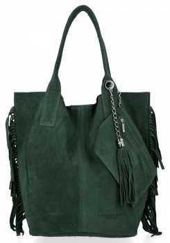 Bőr táska shopper bag Vittoria Gotti palackzöld B16