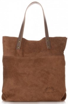Bőr táska shopper bag Vittoria Gotti barna V8267