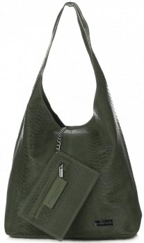 Bőr táska shopper bag Vittoria Gotti palackzöld V8804