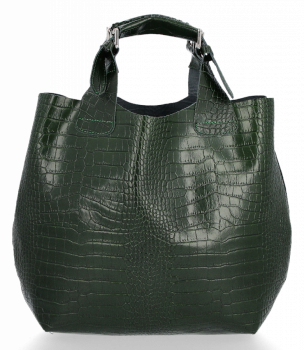 Bőr táska shopper bag Vittoria Gotti palackzöld VG804