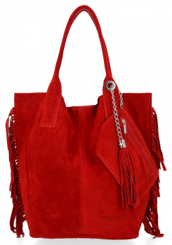 Bőr táska shopper bag Vittoria Gotti B16 piros