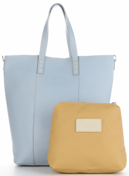 Vittoria Gotti Firmowy Shopper Made in Italy z Kosmetyczką Błękit