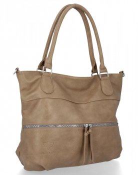 BEE BAG Uniwersalna Torebka Damska XL Ellie Ciemno Beżowa