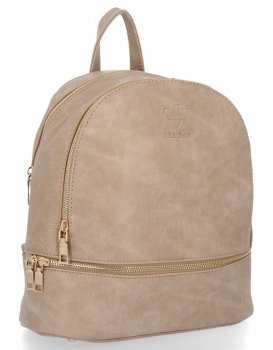 BEE BAG Firmowy Plecaczek Damski Brooke Ciemno Beżowy