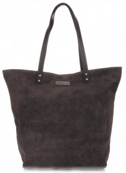Uniwersalne Torebki Skórzane Vittoria Gotti Shopper Szara