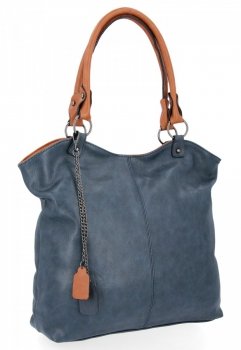 Uniwersalne Torebki Damskie XL firmy Hernan Shopper Bag Granatowa
