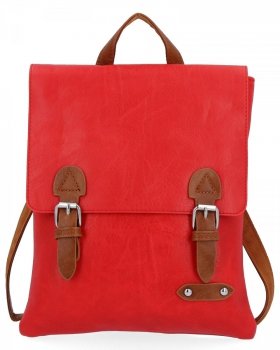 Modny Plecak Damski w Stylu Vintage firmy Herisson 817 Czerwony