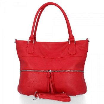 BEE BAG Uniwersalna Torebka Damska XL Ellie Czerwona