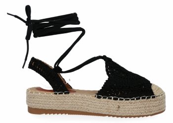 Czarne sandały damskie espadryle na platformie firmy Bellicy