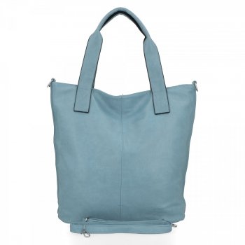Duża Torebka Damska Shopper Bag XXL firmy Hernan HB0363 Błękitna