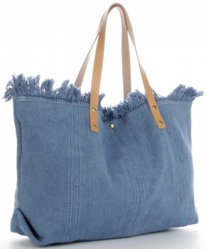Letnia Torebka Damska ze skórzanymi rączkami Jasny Jeans
