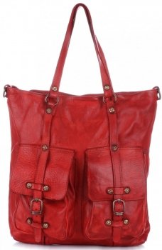 GEANȚĂ DIN PIELE shopper bag Vittoria Gotti roșu V3650