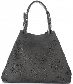 GEANȚĂ DIN PIELE shopper bag Vittoria Gotti grafit V8913