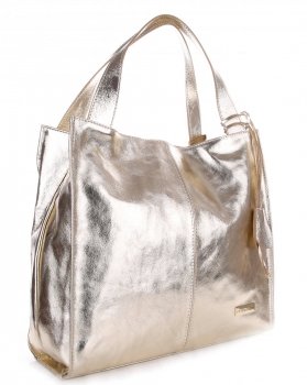 GEANȚĂ DIN PIELE shopper bag Vittoria Gotti auriu V9