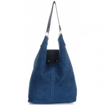 GEANȚĂ DIN PIELE shopper bag Vittoria Gotti denim V3292C