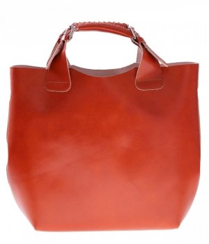 GEANȚĂ DIN PIELE shopper bag Vera Pelle roșcat 854