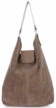 GEANȚĂ DIN PIELE shopper bag Vittoria Gotti maro pământiu V3292C