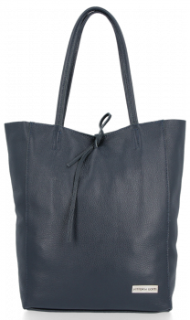 GEANȚĂ DIN PIELE shopper bag Vittoria Gotti bleumarin V21E