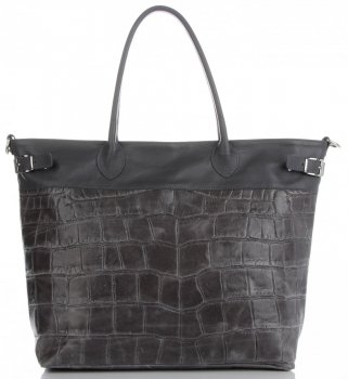 GEANȚĂ DIN PIELE shopper bag Vittoria Gotti gri V691622